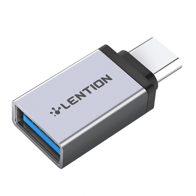 Adaptér USB-C na USB 3.0 od Lention v striebornej farbe