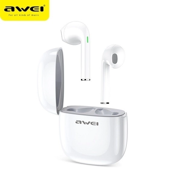 Bluetooth slúchadlá T28 TWS s dokovacou stanicou biele