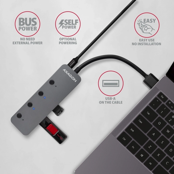 Metalový 4-portový USB 3.2 Gen 1 hub