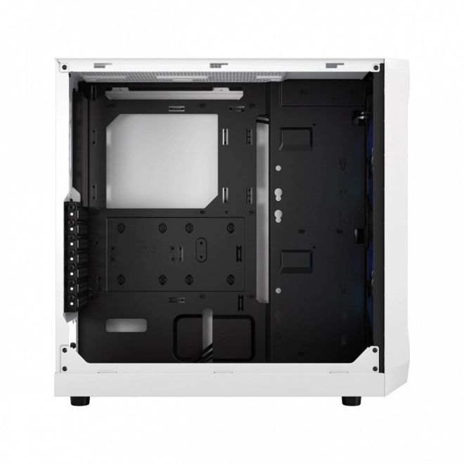 Biela RGB herná skriňa Focus s TG Clear Tint