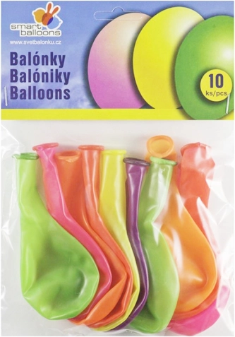 Neónové nafukovacie balóny 26 cm - 10 kusov