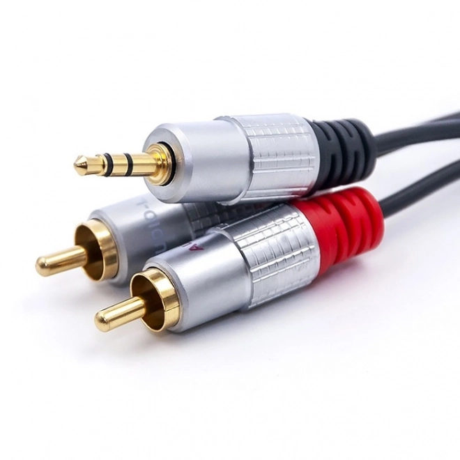 Kábel 2x RCA / Mini Jack 3,5 mm 3m čierny