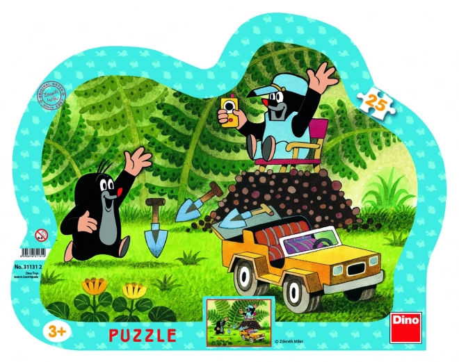Puzzle Dino Krtek so žltým autom