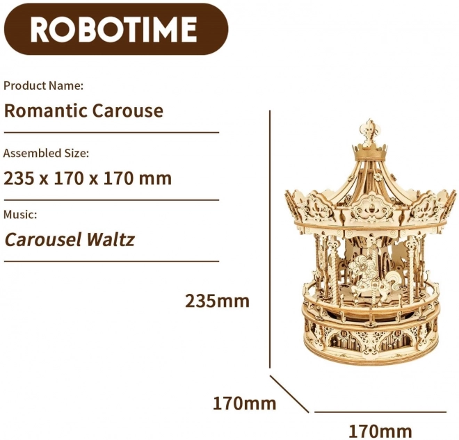 Rokr 3D drevené puzzle Romantický kolotoč