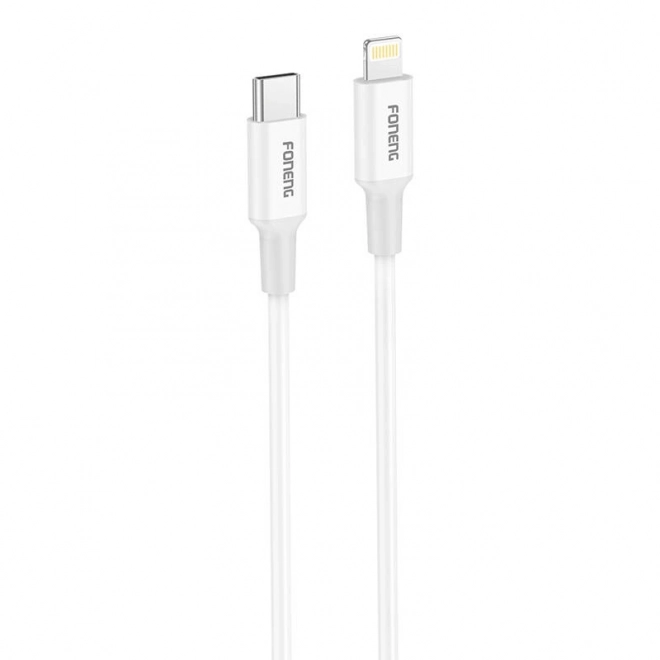 Foneng USB-C na Lightning kábel 1,2m biely