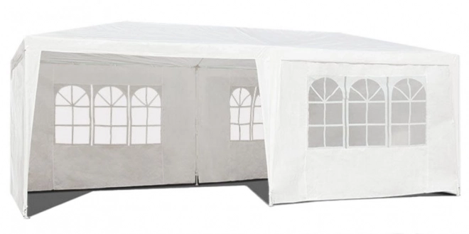 Záhradný komerčný pavilónový stan 3x6 m, 6 stien, biely