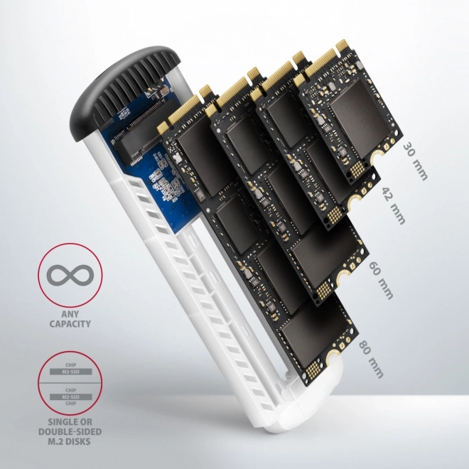 Alumíniový obal na SSD disky Axagon s USB 3.2 Gen 1