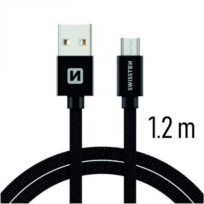 Kábel USB / Micro USB 1.2 m Swissten - čierny