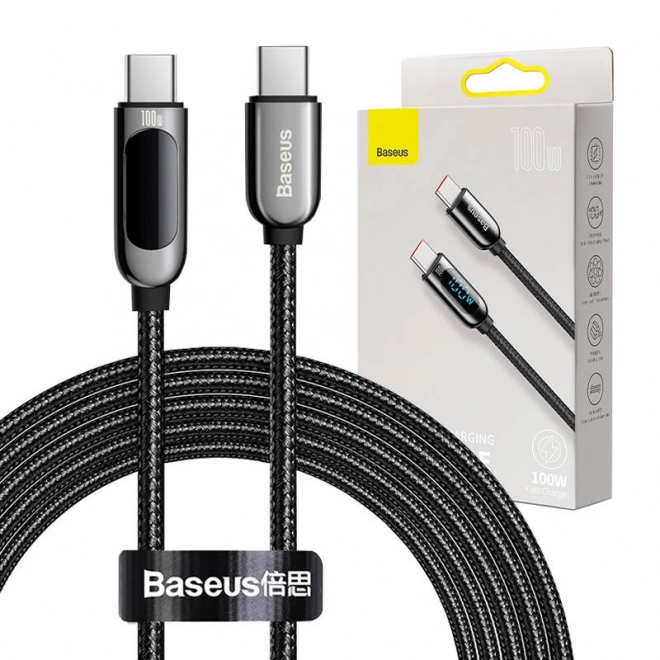 Kabel USB-C k displeju Baseus, 100 W, 2 m, čierny