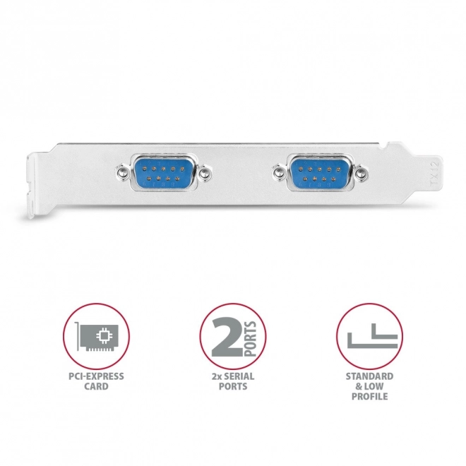 PCIe RS232 kontrolér 2 porty
