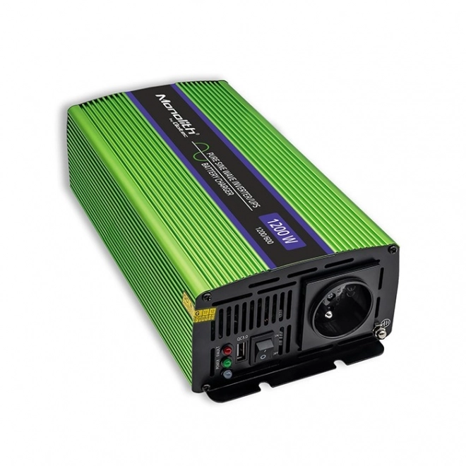 Prenosná nabíjačka a UPS Qoltec 600W 1200W 12V na 230V s čistou sínusovkou