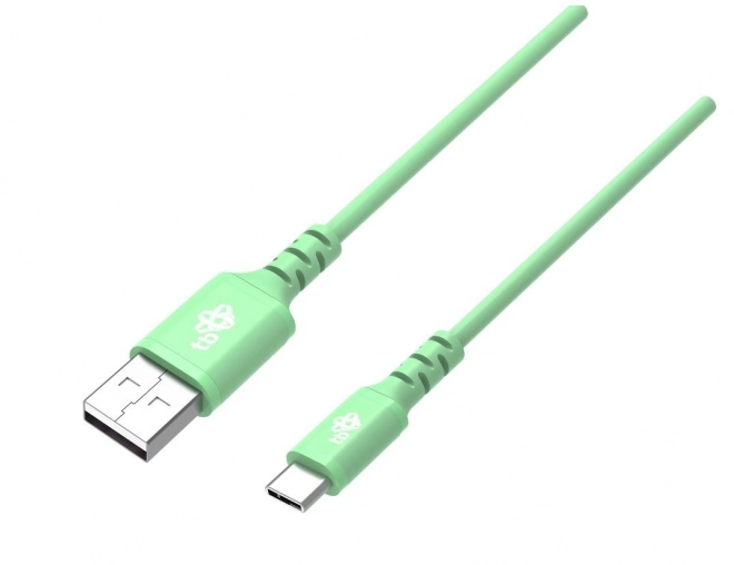Zelený silikonový USB-C kábel 1m s rýchlym nabíjaním