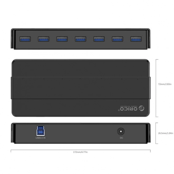 Rozbočovač Orico USB 3.0 7 v 1