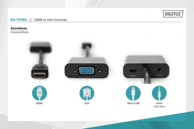 Konvertor/Adaptér HDMI na VGA s Audio Jackom