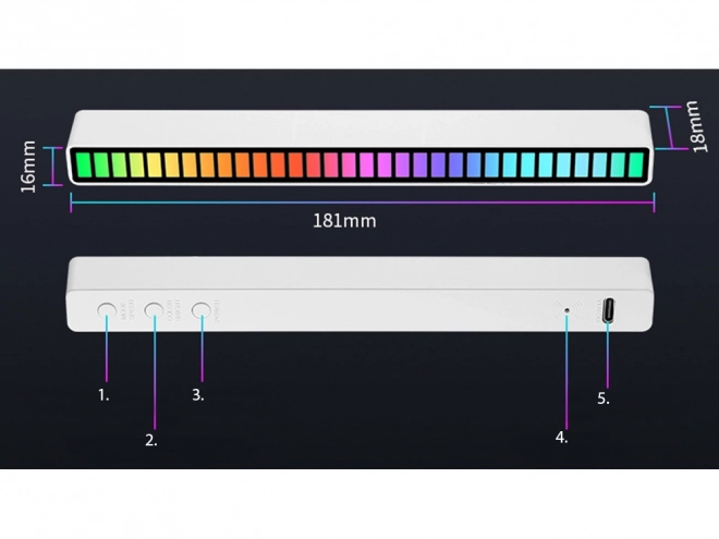 Led USB svetlo RGB s reakciou na zvuk