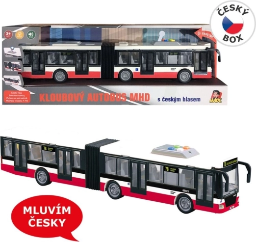 Autobus na zotrvačník 44 cm, hovorí po česky a hlási zastávky
