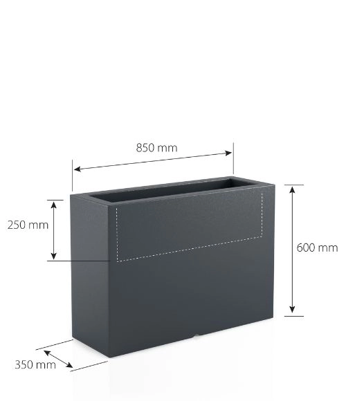 Elegantný kvetináč Monumo Lungo Grande 60 cm antracitový