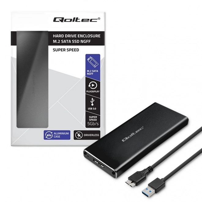 Hliníkový externý box pre SSD M.2 SATA NGFF s USB 3.0