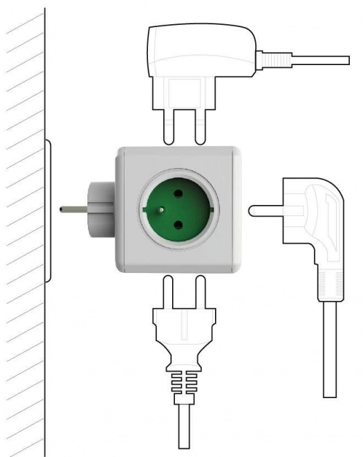 Multifunkčný rozbočovač PowerCube Original zelený