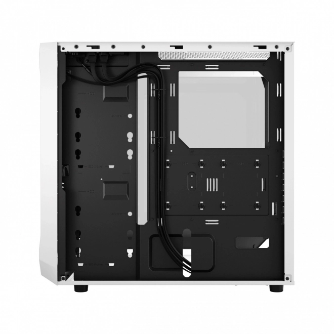 Biela RGB herná skriňa Focus s TG Clear Tint