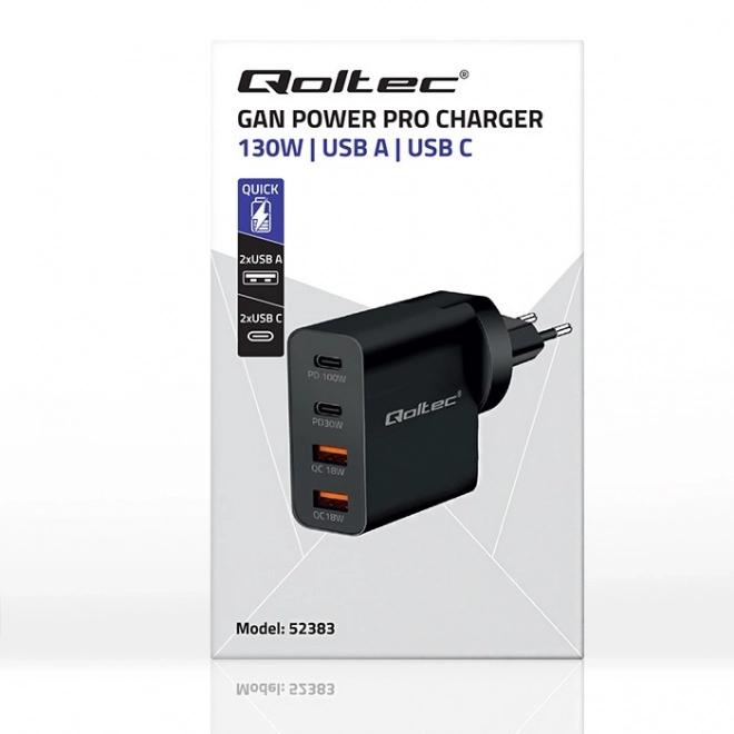 Nabíjačka GaN Power Pro - 2xUSB-C 2xUSB 130W