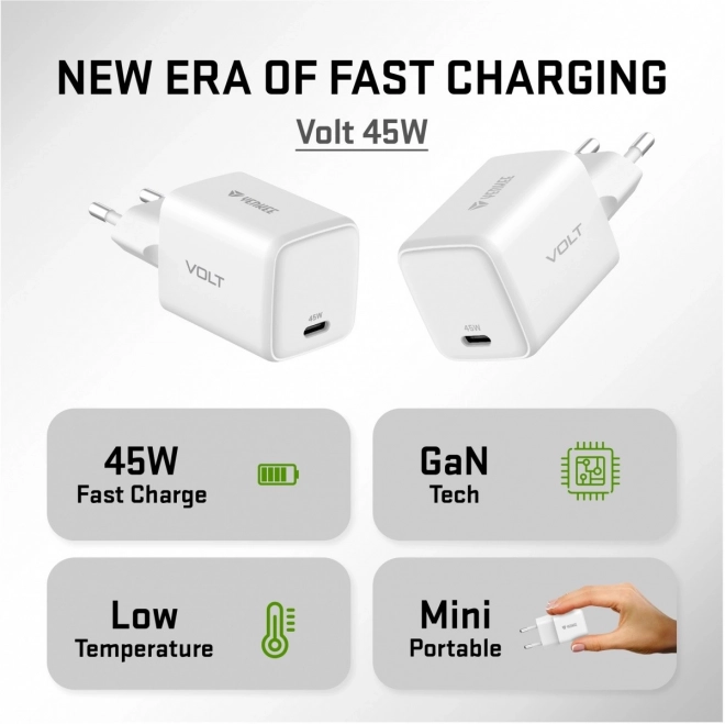 Kompaktná USB C nabíjačka 45W GaN