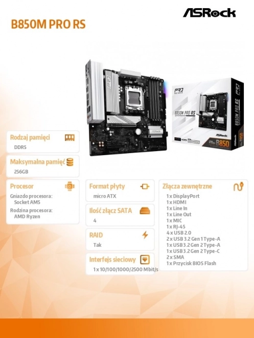 Pretekárska základná doska B850M PRO