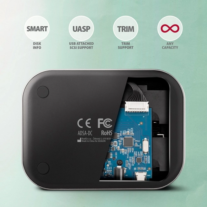 Stojan na dokovanie AXAGON Dual Clone USB-C pre SSD/HDD