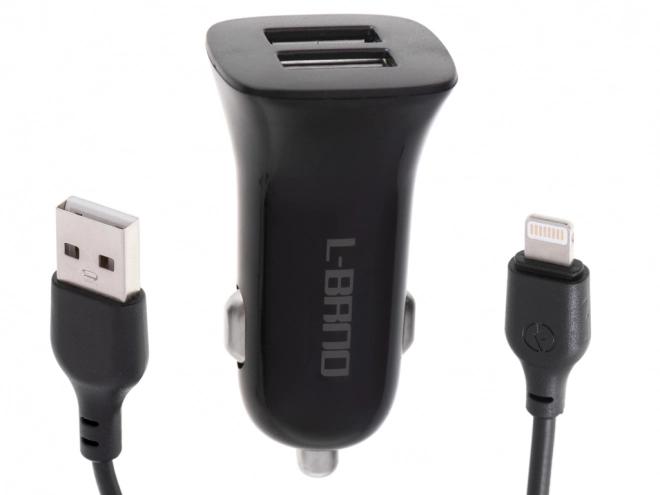 L-BRNO Duálna USB + Lightning nabíjačka do auta