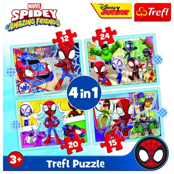 Puzzle Spiderman a jeho úžasní priatelia 4v1