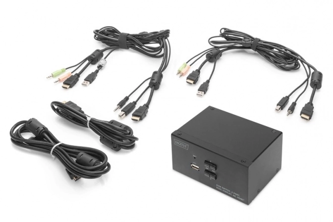 KVM prepínač HDMI s dvoma portmi, Dual Display, 4K