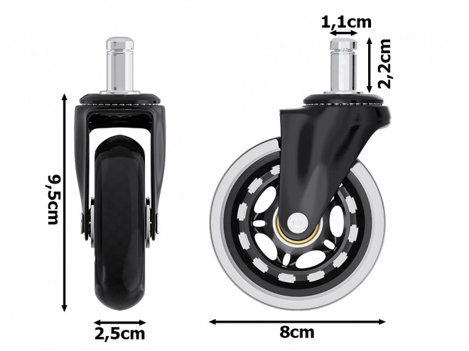 Gumene koliesko na stoličku ložiskové 11mm