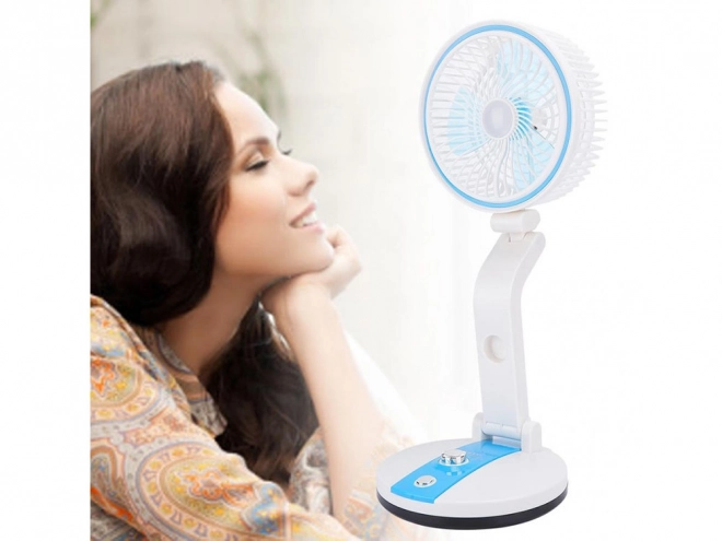 Skladací bezdrôtový ventilátor s LED lampou