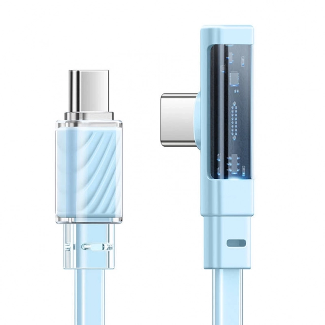 Kabel USB-C na USB-C Mcdodo 100W 90 Stupňov 1,2 m Modrý