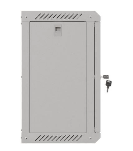 Lanberg 10-palcová nástenná racková skriňa 9U 300x300 šedá