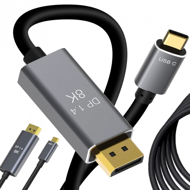 Kábel DisplayPort USB Typ-C 1.4 Video Audio