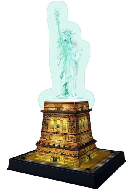 Svietiace 3D puzzle Socha Slobody Nočná edícia 108 dielikov