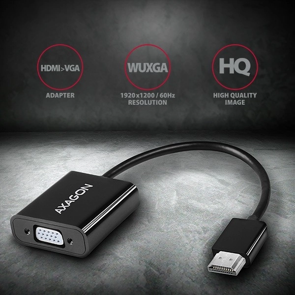 Aktívny adaptér HDMI na VGA s audio výstupom AXAGON