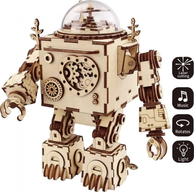 Rokr Svietiaci 3D drevené puzzle Robot Orfeus