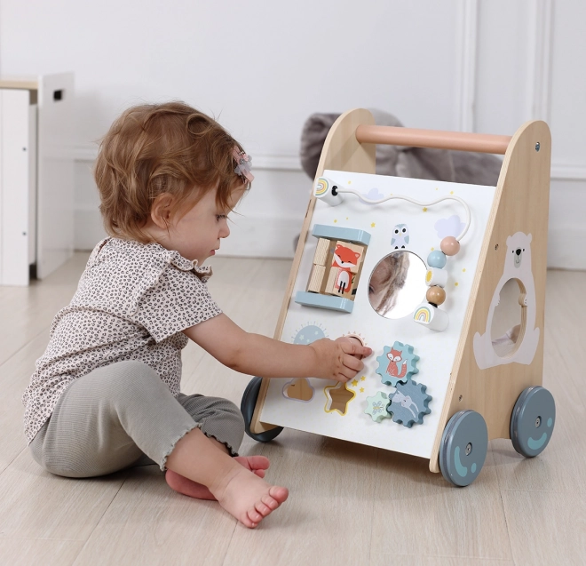 Drevený kočík ECOTOYS pre batoľa