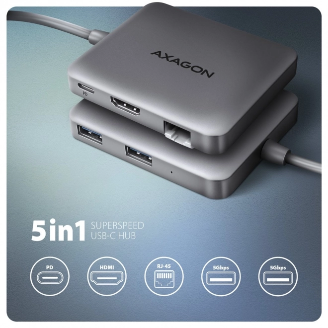 Viacportový USB-C hub s HDMI rozlíšením 4K a napájaním PD 100W