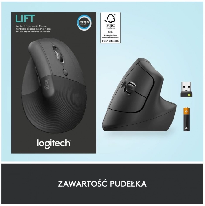 Ergonomická vertikálna myš Logitech Lift pre pravákov