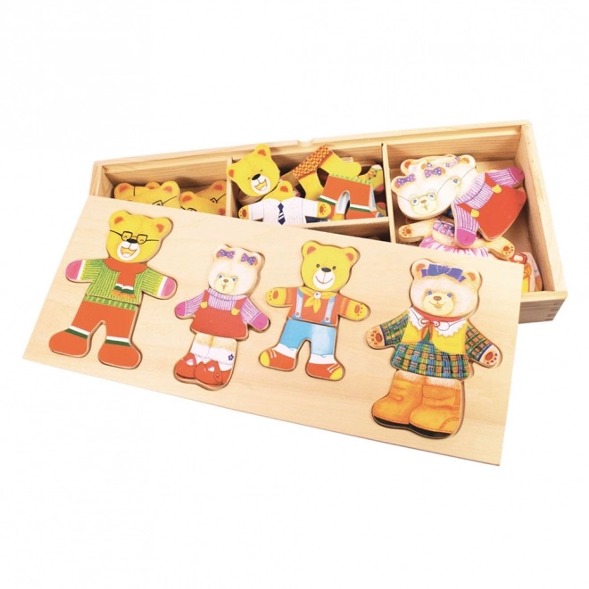 Bigjigs Toys Obliekacie puzzle Medvedia rodina