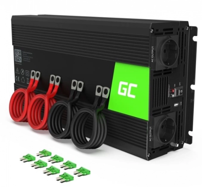 Prúdový Inverter Green Cell 12V na 230V 3000W/6000W s čistým sínusovým signálom