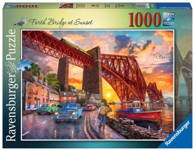 Puzzle Forth Bridge pri západe slnka, Škótsko 1000 dielikov