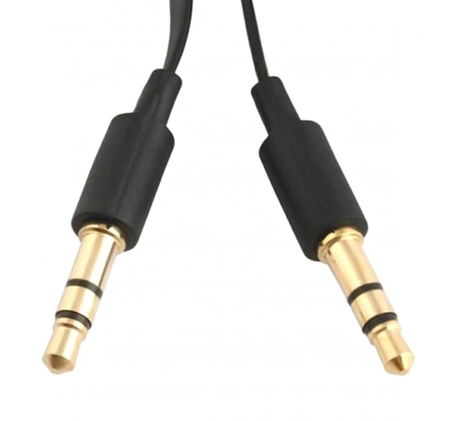 Plochý audio kábel Jack 3,5 mm 1m čierny