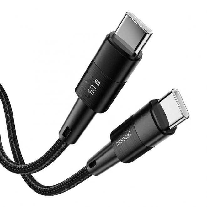 Kabel USB-C na USB-C čierny 1m 60W Toocki