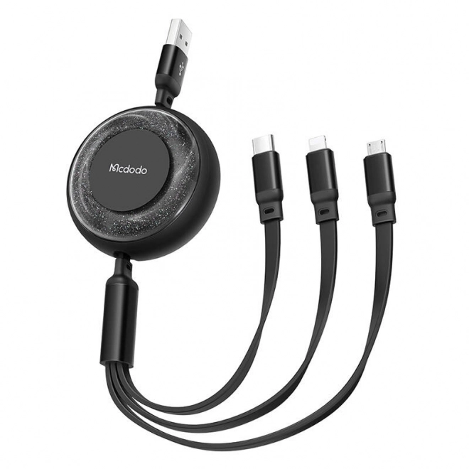 3-v-1 USB-C kábel s konektormi USB-C / Lightning / Micro USB