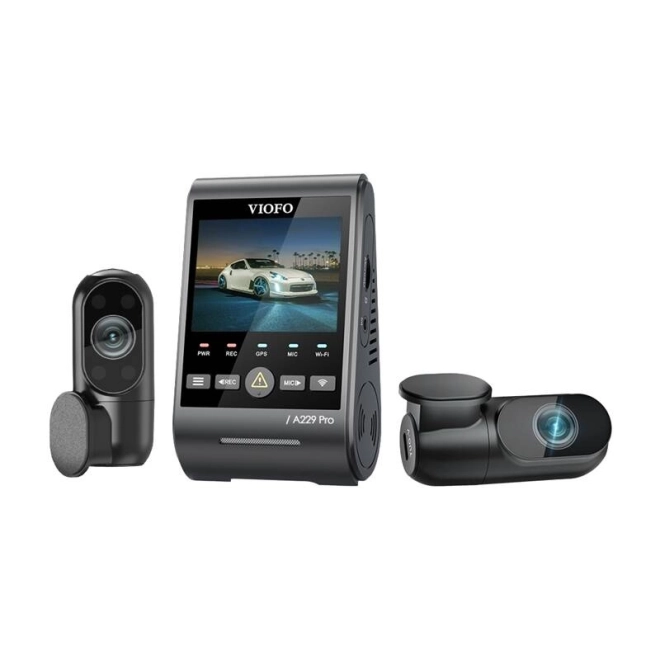 Videorekordér pre automobily VIOFO A229 PRO 3CH s 4K, 2K a 1080P rozlíšením