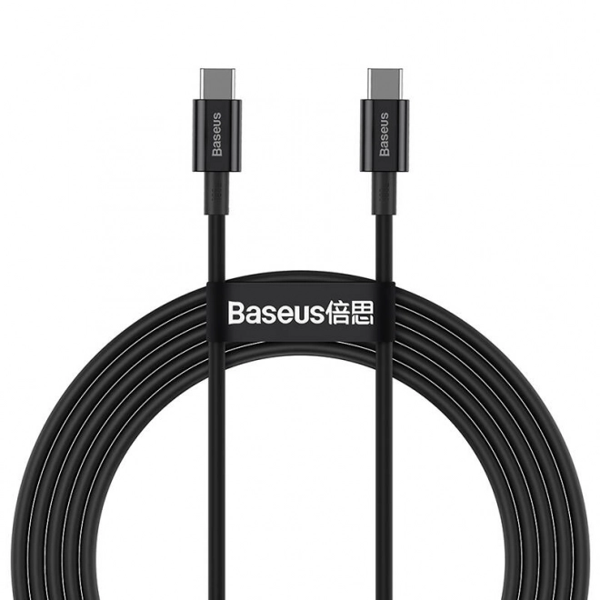 Kábel Baseus Super-Rýchle Nabíjanie USB-C na USB-C, 100W, 2m, Čierny